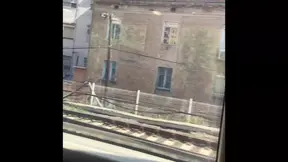 ACCIDENTAL SEX ON THE TRAIN - HANDJOB AND CUMSHOT WITH AMATEUR MILF