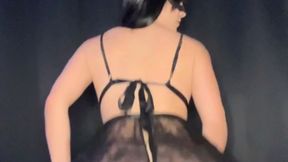 Brazilian Beauty Dancing Funk in a Sheer Dress