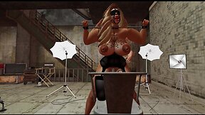 Blonde in Lingerie BDSM Bound & Gagged: Interracial Anal Fucking