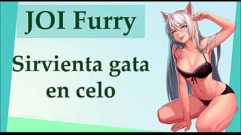 JOI Furry hentai. Sirvienta maid en celo.