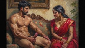 Bhabhi threesome sex with her neighbour uncle and his brother