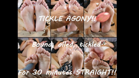 30 Minutes of Bound Oiled Foot Tickling AGONY Close-Up 2