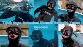 Thick 8mm Beauchat Wetsuit Buoyant Tease Session - WMV