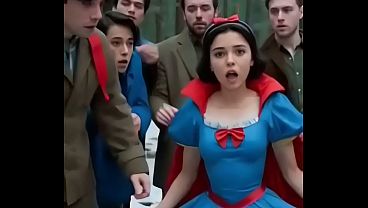 Snow White and the seven dicks. Bukkake in the woods - AI Porn