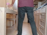 preparing food, but I have to pee badly