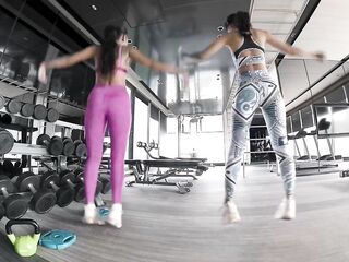 After gym Oriental trio