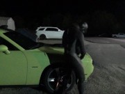 hump and cum on green muscle car