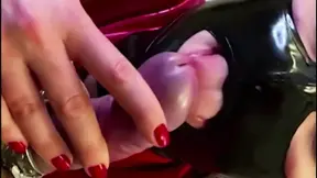 Masked MILF gives me a blowjob and cums on my mushroom head cock