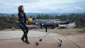 The Postapocalyptic Excursion - Elise Graves and Delphine Mason - Bondage Sack and Gas Mask Tease Outdoors