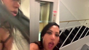 Aylla Gattina estava com tanto tesão que dominou seu escravo no corredor e fodeu ele gostoso