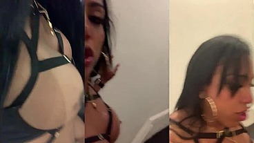 Aylla Gattina estava com tanto tesão que dominou seu escravo no corredor e fodeu ele gostoso