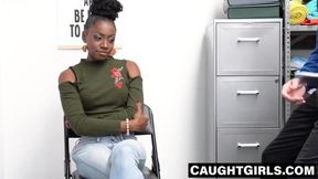 Ebony Anne Amari's pussy filled by cop's cock for theft