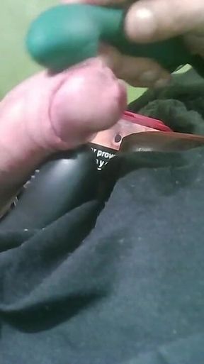 Double Toy Vibrating at the Tip Until Ejaculation