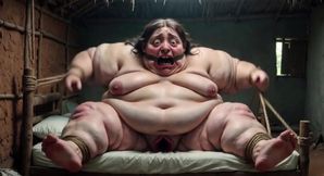 Desperate SSBBW in Rope Bondage - Dripping Fat Wide Pussy