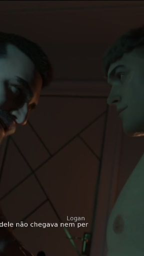 Quick nighttime visit to the muscular neighbor before your wife comes home from work!   Clip 1
