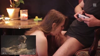 My submissive wife sucks my cock while I play Black Myth: Wukong