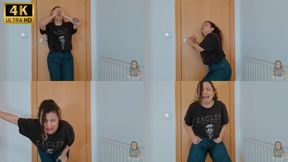 Locked Out And Desperately Peeing My Jeans 4K