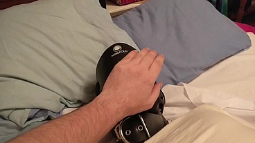 Orgasms, sensory deprivation, and the custom straight jacket I made myself (it can be locked on with my collar and chastity b...