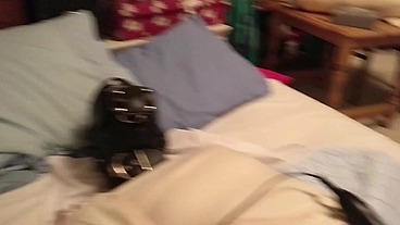 Orgasms, sensory deprivation, and the custom straight jacket I made myself (it can be locked on with my collar and chastity b...
