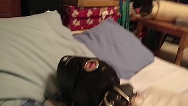 Orgasms, sensory deprivation, and the custom straight jacket I made myself (it can be locked on with my collar and chastity b...