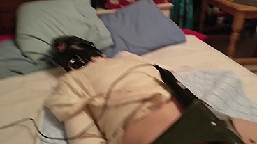 Orgasms, sensory deprivation, and the custom straight jacket I made myself (it can be locked on with my collar and chastity b...