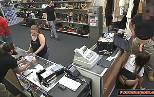 Latin stewardess sucks cock in public for extra money