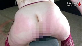PAWG Gets Pounded &ndash_ Quick Dildo Ride with a Paddle and Spanking! (1080p Landscape)