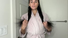 Long Hair Brushing, Oiling & Talking - Dark Brown Black Hair, Strands, Locks, Hair Fetish, Combing