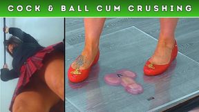 Crushing The Cum From Your Balls Under PlexiGlass & My Red Vivienne Westwood Ballet Flats (256) - Split Cam - Trample Trampling CBT Ballbusting Hard Shoe Shoejob Femdom