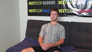 Casted jock amateurish exploding in close up