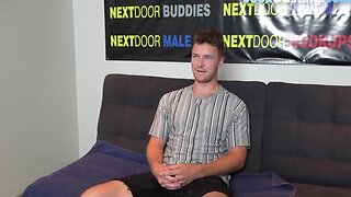 Casted jock amateurish exploding in close up