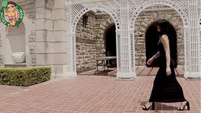 Petite Latina Alexa Chains deepthroats and rides big pole in public
