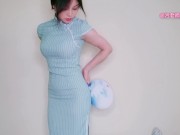 Cosplay vintage Chinese Dress QiPao 试穿改良旗袍 污老师炎炎
