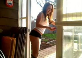 Whorish sister of my friend rides face penis attached to the table in her room