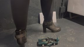 Part 3 - Crushing Toy Car - Luxury Green Toy Car Destroyed Under My Black Heels