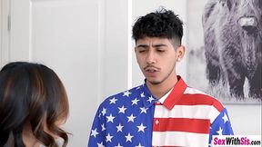 Petite Asian teen gives hot POV blowjob before getting fucked hard