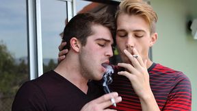 Amateurs Patrick Kennedy and Austin Ried smoke and fuck hard