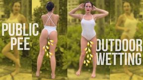 Outdoor Pee in Cotton See-Through Bodysuit