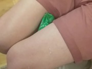Crossdressing Femboy Crushes Can with Thighs
