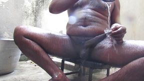 Mature Hot Man Bathing and Erasing Cock Hairs