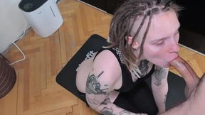 Athletic milf Abella Danger gets face fucked by her real couple