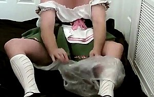 Diapered sissy beerwench locked in chastity