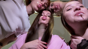 POV Quadruple Spit Humiliation by Kira, Sofi, Dorimills, Vetta