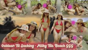 Outdoor tit sucking - milky tits beach - Gianna - Lissa - Sloan
