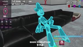 VR Slime Sub Bitch Gushes Cum Choked in Chat Gangbang