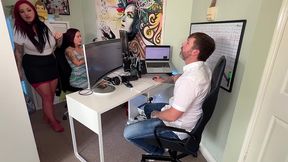 goth slut queen fucks while office wife watches helplessly 😈