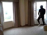 masked socked morph jerking off in hotel room windows