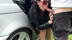 ”Stunning sexy girl gets screwed in my car”