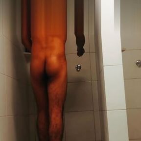 skinny daddy almost discovered by boss in the shower at work