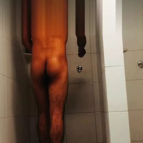 skinny daddy almost discovered by boss in the shower at work